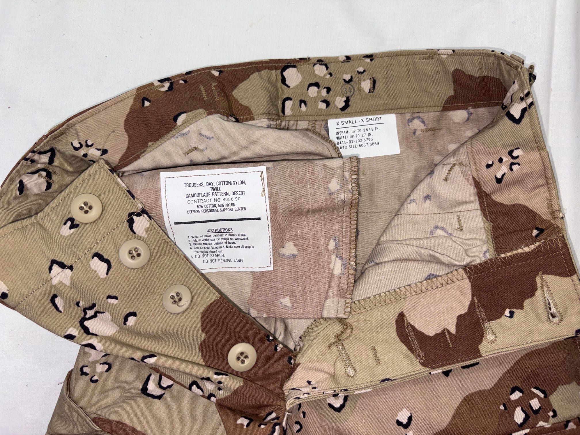 6 color desert trousers x small x short clg2187 x (5)