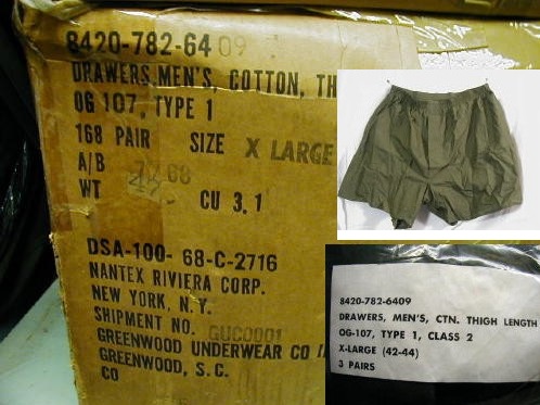 X-large 3 pack Boxer Shorts Vietnam Issue 