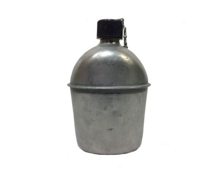 military surplus army canteen metal stainless used condition