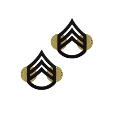 army pin on collar rank e 6 staff sgt blk ins2175