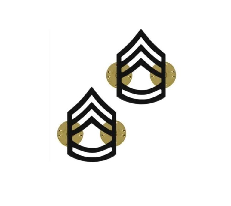 Army Pinon Collar Rank, E7, Sgt 1st Class, Blk