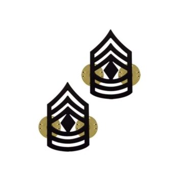 army pin on collar rank e 8 first sgt blk ins2178