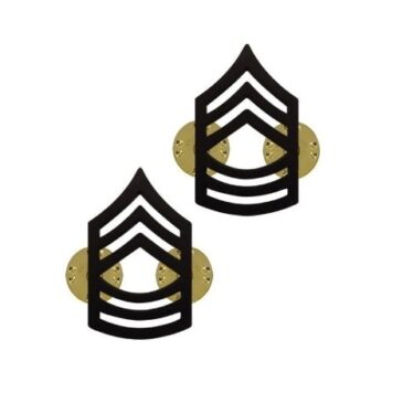 army pin on collar rank e 8 master sgt blk ins2177