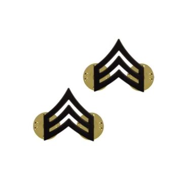 army pin on collar rank e sgt blk ins2174