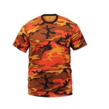 camo t shirt orange short sleeve clg998