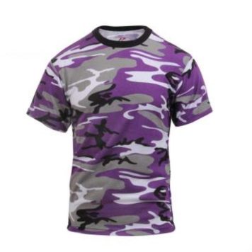 camo t shirt purple short sleeve clg999