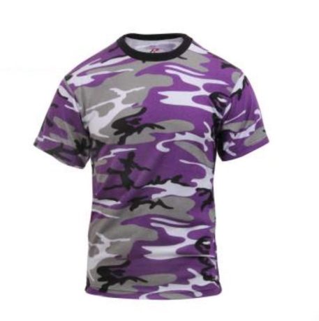 camo t shirt purple short sleeve clg999