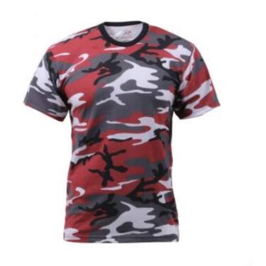 camo t shirt red camo short sleeve clg997