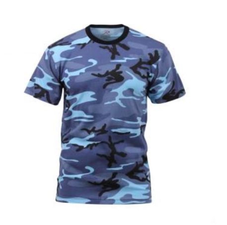 camo t shirt sky blue short sleeve clg1005