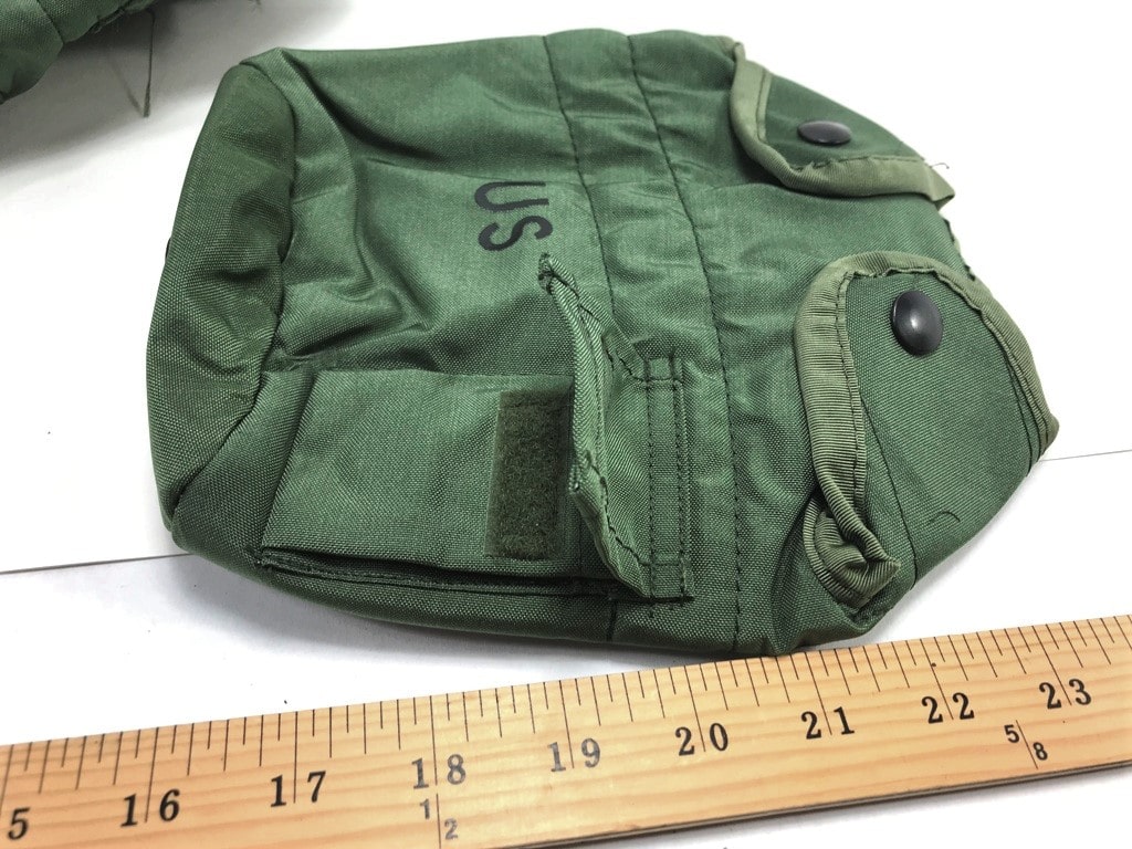 Military Outdoor Clothing Previously Issued U.S G.I 1 quart Olive Drab Military Canteen Nylon Cover with Never Issued 1 quart Olive Drab Canteen 