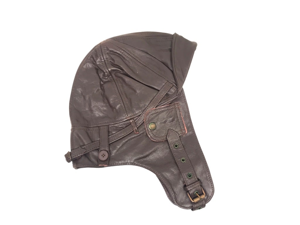 thumbnail image 2 of Men's Real Leather Aviator Cap With Collar & Face Cover – Tactical Pilot Hood 2 of 6