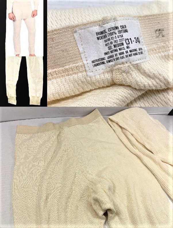 Long Underwear Pants, 100% Cotton Medium (WAFFLE STYLE)
