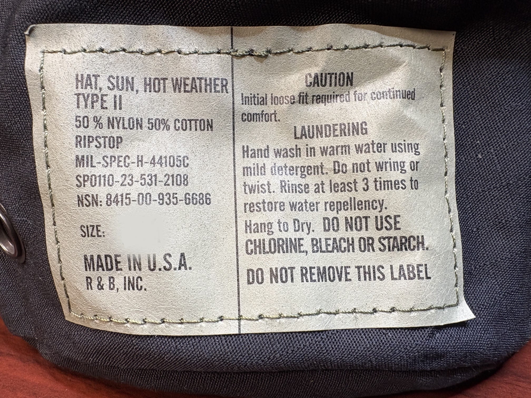 military boonie hat r b tag 50 50