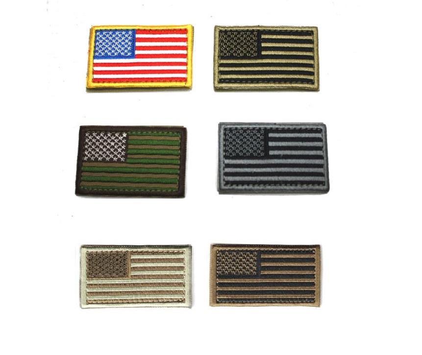 [6 Pack] 2x3 American Flag & Patriotic Velcro Embroidered Patches :  Freedom Band