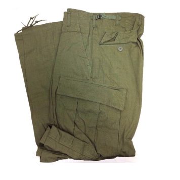 Olive Drab Rip-Stop Vintage Vietnam Fatigue Pants Large