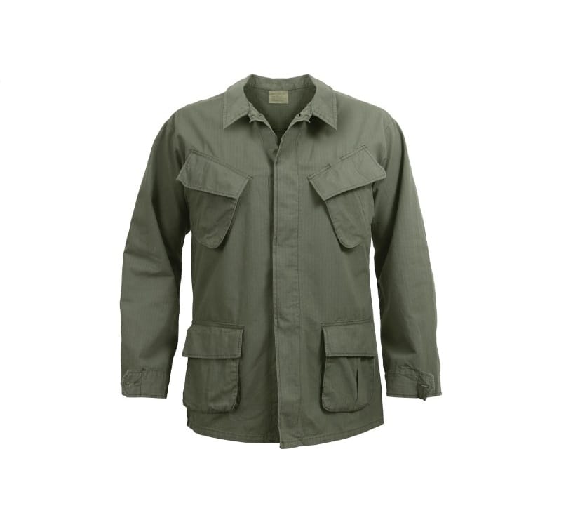 Rothco Vintage Vietnam ERA Olive Drab Rip-Stop Fatigue Shirt – Men's Sizes XS To 3XL