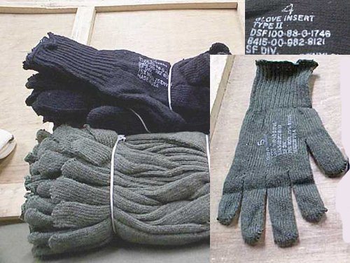 U.S MILITARY ISSUE D3A COLD WEATHER GLOVE LINERS 70% WOOL 30% NYLON SIZE 5 LARGE