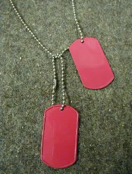Red Dog Tag Set(medical Alert) Omahas Army Navy Surplus