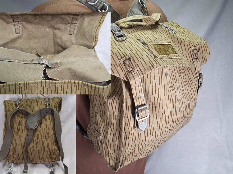 free shipping condition Details about   East German NVA Rain Camo backpack w/suspenders in ex 