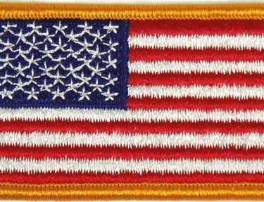 Flag-patch, US Gold Border 2 X 3