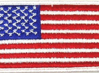 Flag-patch, US White Border, 2 X 3