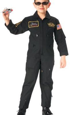 Kid's Flightsuit Black With Patches