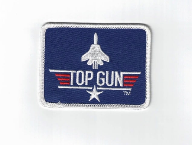 Top Gun  Vintage Black Logo Patch 4 inch wide 