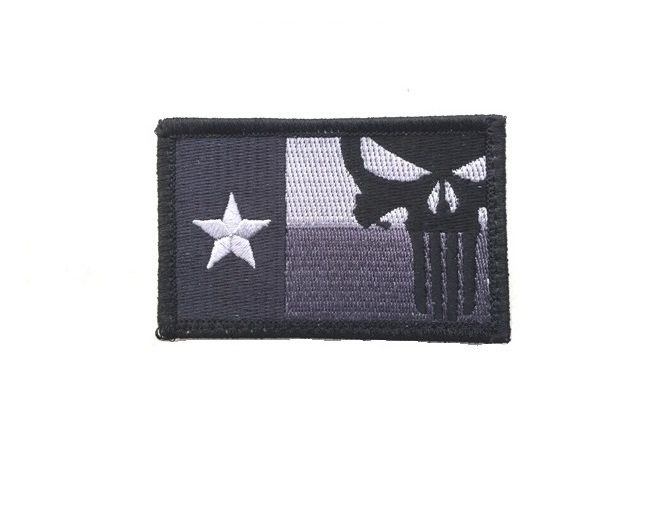 Skull Flag Hook and Loop Patch, American Iron on Patch, Flag Iron on Patch, Hook  and Loop Patch. 