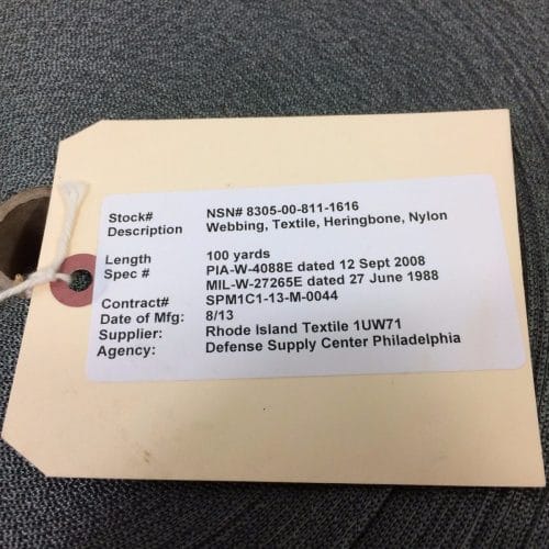 1 3 4 x 100 yds military grey nylon webbing roll otg2810 1