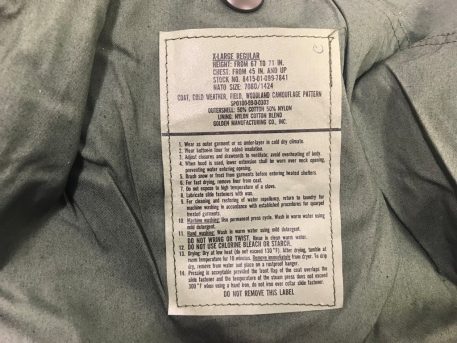 m 65 Issue Woodland Field Jacket Coat XLR 99 date clg2911 5