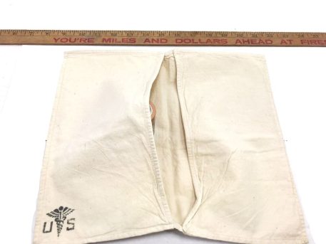 white cotton linen 2pkt medical pouch wwii vietnam pch2945 5