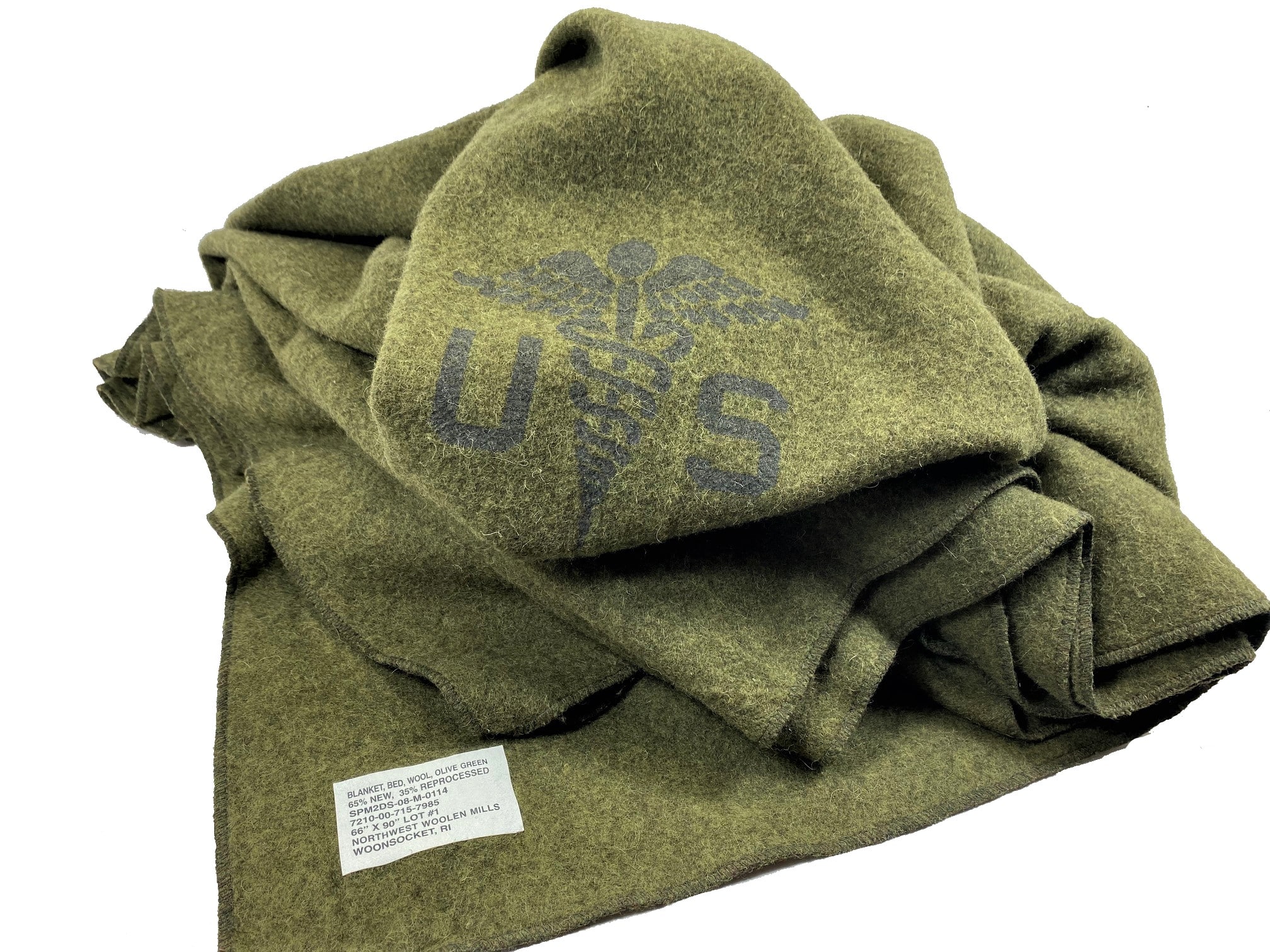 US Wool Army Blanket, OD, Air-Sealed - Omahas Army Navy Surplus