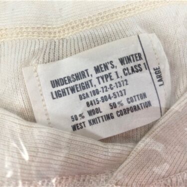 long underwear top wool cotton large clg3073 3