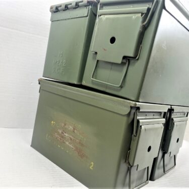 50 Cal Ammo Box Used Good, 4 Bundle. Olive drab boxes