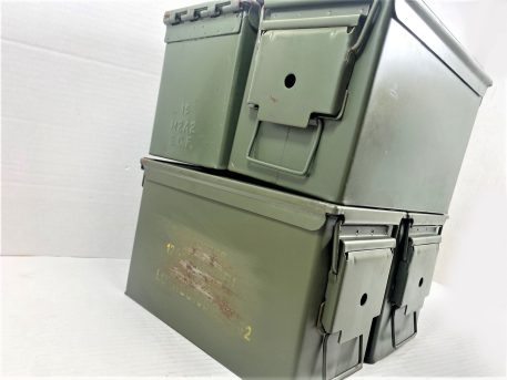 50 Cal Ammo Box Used Good, 4 Bundle. Olive drab boxes