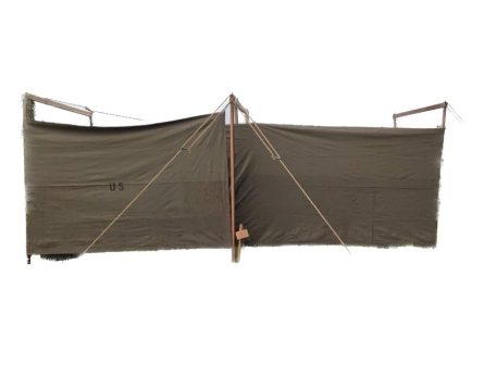 canvas set up Latrine Screen, Station with poles and ropes
