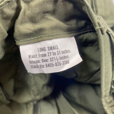 vietnam jungle fatigues rip stop pants small long clg3208 (3)