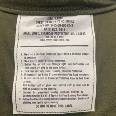 chemical jacket browned & stained size large clg3267 (9)