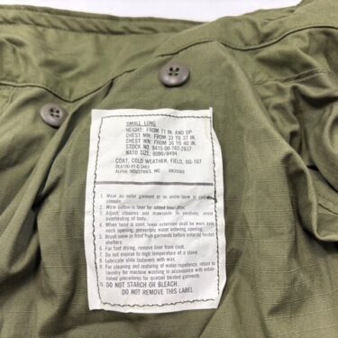m 65 olive drab field jacket small long used browned clg3304 x (1)