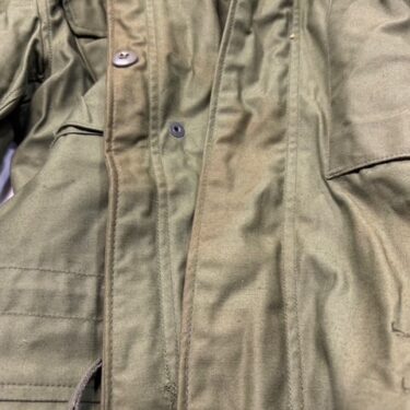 m 65 olive drab field jacket small long used browned clg3304 x (3)