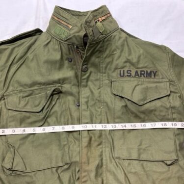 m 65 olive drab field jacket small long used browned clg3304 x (4)