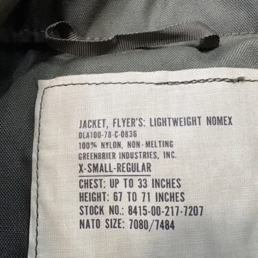 flyers jacket nylon nomex xsmall regular clg4076 (7)