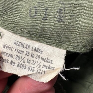 vietnam jungle fatigue rs pants large regular used 1 only ony78 x (13)