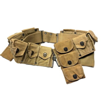 ww1 us cartridge ammo belt 1918 dated w 3 pouches 1 only ony83 (1)