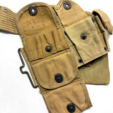 ww1 us cartridge ammo belt 1918 dated w 3 pouches 1 only ony83 (7)