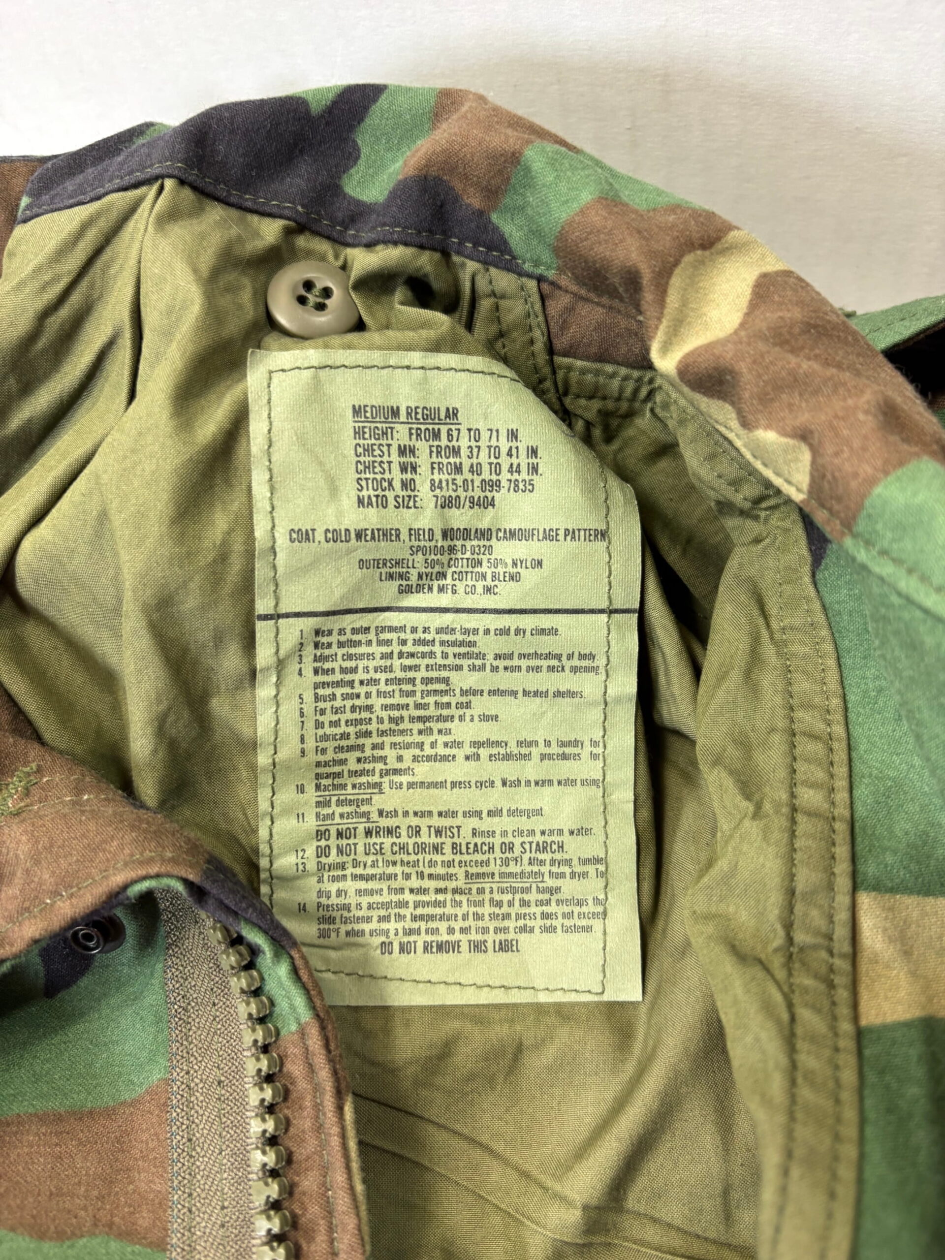 m 65 woodland field jacket medium regular used good clg4130 (6)
