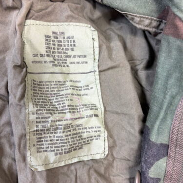 m 65 woodland field jacket small long used clg4128 (3)