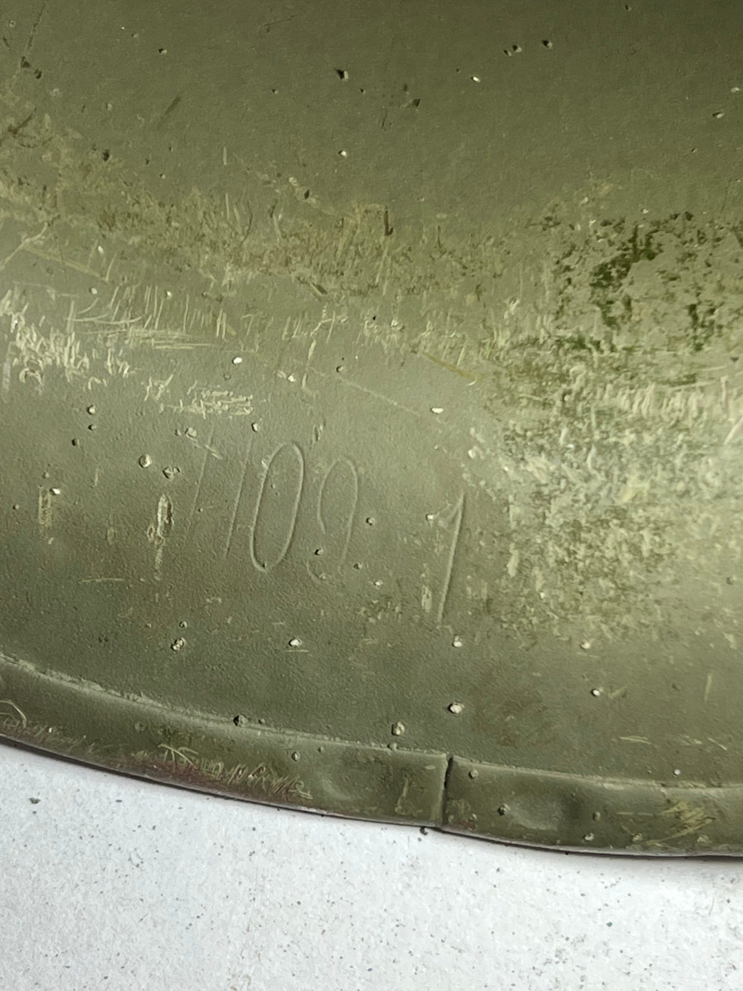 ww2 steel pot helmet h09 ssgt bishop ony136 (3)