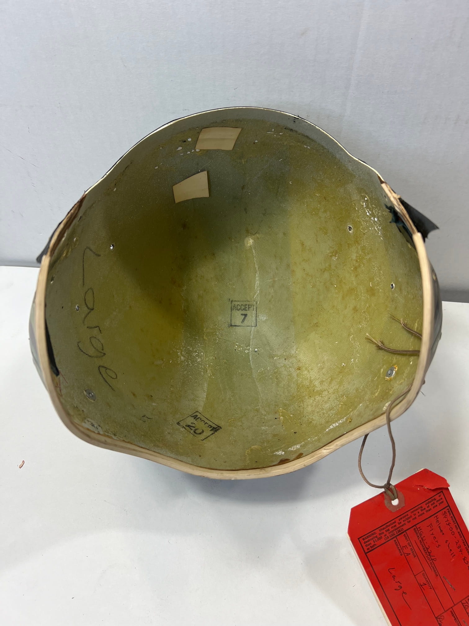 hgu 22p flight helmet shell b 52 camo used demil 4133 ava4133 (7)
