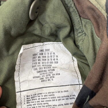 m 65 woodland field jacket small short used clg4134 (7)